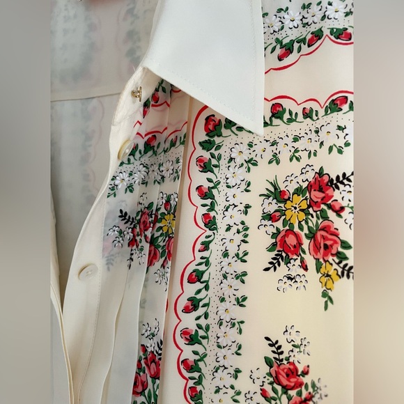 Tory Burch Cora Silk Dress pink floral size 12 - Picture 5 of 8